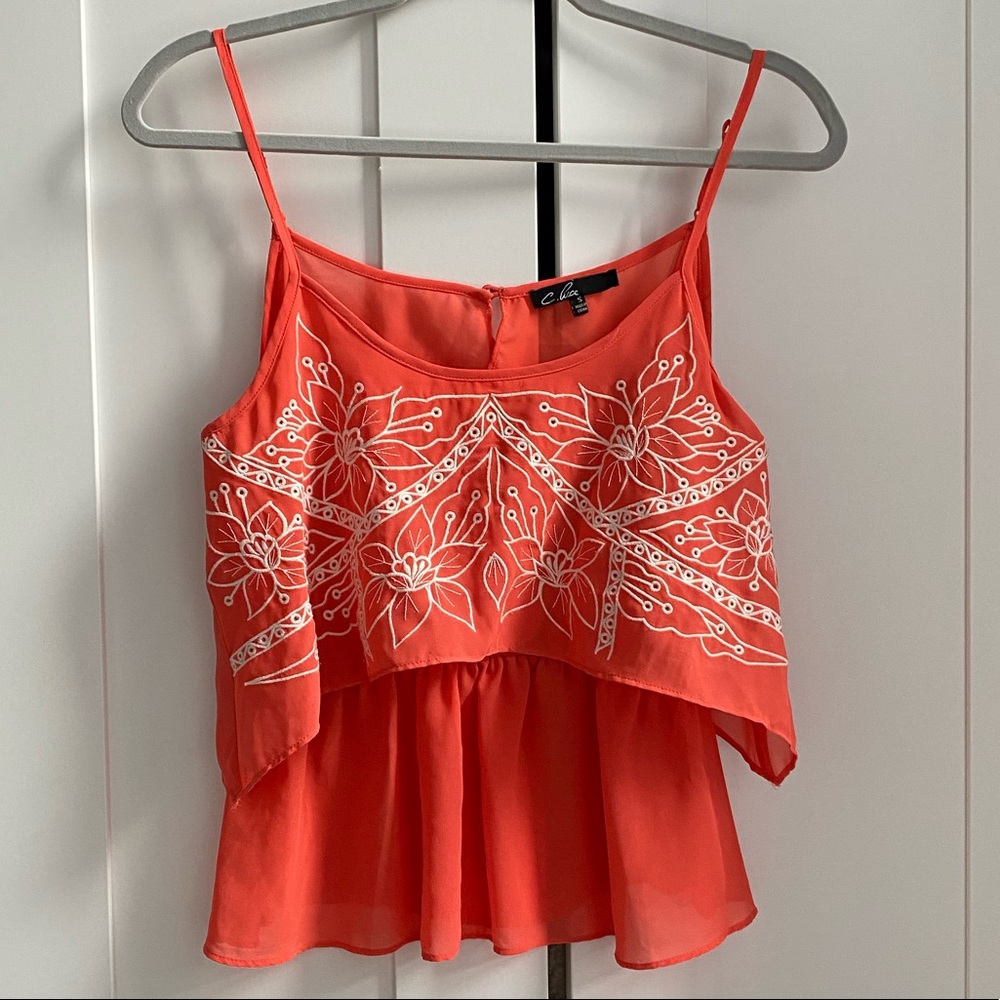 Open Back Orange Tank Top